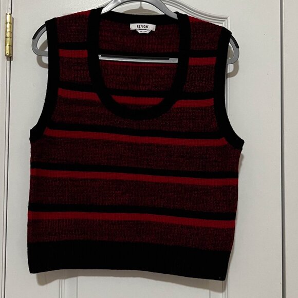 Re/done Striped Wool Sweater Vest M NWOT - Picture 1 of 10